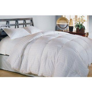 Blue Ridge Home 121723 Damask Down Comforter, 500 Thread Count, Striped, Twin, White  