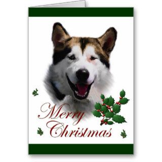 Alaskan Malamute Christmas Greeting Card