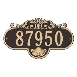 Whitehall Products Oval Bronze/Gold Rochelle Grande Wall One Line Address Plaque 2017OG