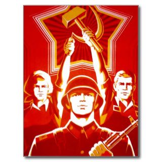 USSR CCCP Cold War Soviet Union Propaganda Posters Post Card