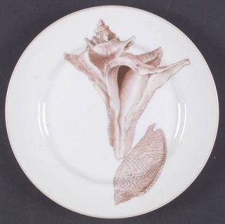 Fitz & Floyd Coquille Salad Plate, Fine China Dinnerware   Peach Shells, White B