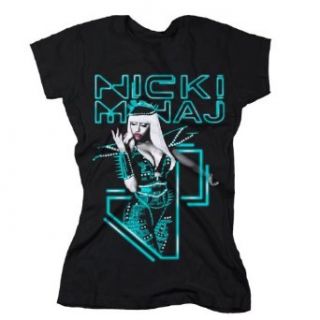 Nicki Minaj Digital Ladies Black Lightweight T Shirt (X Large Juniors) Clothing