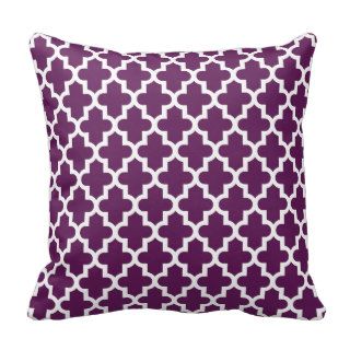 Plum Purple Modern Moroccan Pattern Pillow