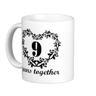 9th Anniversary 9 Years Together Heart Gift Mug