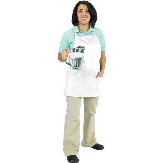 Chef Revival 602BAFH WH Professional Front of the House White Bib Apron €" 28" x 25"   Kitchen Aprons