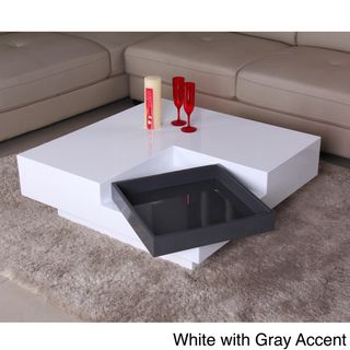 Glossy Functional Coffee Table with Accent Shelf Coffee, Sofa & End Tables