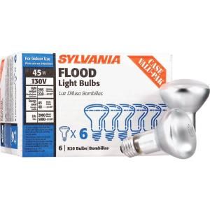 Sylvania 45 Watt R20 130 Volt Incandescent Inside Frost Flood Light Bulb (6 Pack) 15676.0