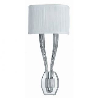 582 CH Sterling 2LT Wall Sconce, Polished Chrome Finish with White Pleated Fabric Shade    