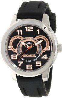 Lancaster Men's OLA0456NR RG NR Non Plus Ultra Black Textured Dial Silicone Watch Watches