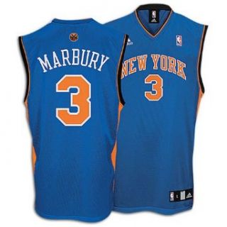 Stephon Marbury Knicks Blue NBA Replica Jersey ( sz. 7, Blue  Marbury, Stephon  Knicks )  Sports Fan Jerseys  Clothing