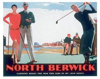 North Berwick Golf Club Vintage Poster Reproduction by Andrew Johnson   Prints