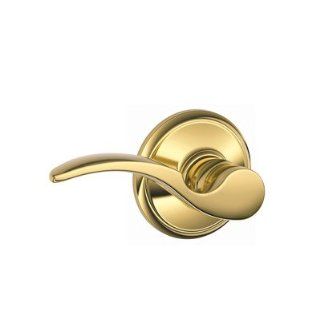 Schlage F10 STA 605 16 080 10 027 St. Annes Hall and Closet Lever, Bright Brass   Doorknobs  