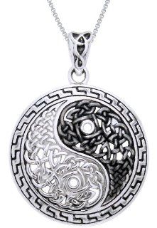 CGC Sterling Silver Yin Yang Celtic Knot Pendant Necklace Courtney Davis Art Jewelry
