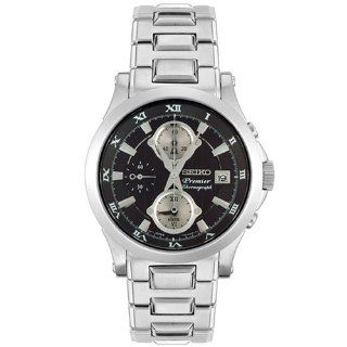 Seiko Men's SNA585 Premier Chronograph Stainless Steel Watch Seiko Watches