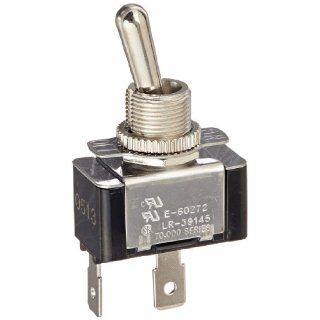 NSI Industries 78050TQ Toggle Switch, Maintained Contact and Single Pole, On Off Circut Function, SPST, Brass/Nickel Actuator, 20/10 amps at 125/250 VAC, 0.250 Quikconnect Connection, 0.585" Thick Electronic Component Toggle Switches Industrial &