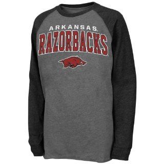 Arkansas Razorback t shirts  Arkansas Razorbacks Storm Long Sleeve T Shirt   Charcoal/Black  Sports Fan T Shirts  Sports & Outdoors