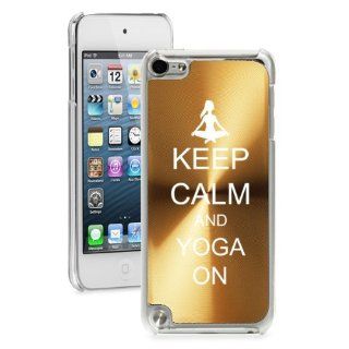 Apple iPod Touch 5th Generation Gold 5B607 hard back case cover Keep Calm and Yoga On Cell Phones & Accessories