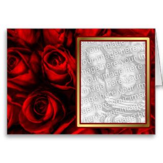 Red Rose Elegance   Template Greeting Card