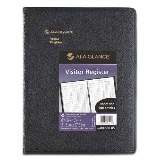 AT A GLANCE Undated Visitor Registration Book, 60 Pages, Black, 8.5 x 11 Inches (80 588 05)  Office Guest Registry Books 
