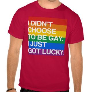 I DIDN'T CHOOSE TO BE GAY I JUST GOT LUCKY TEE SHIRT