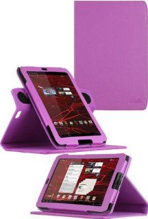 HHI Motorola MZ609 Droid XyBoard 8.2 360 Dual View Multi Angle Folio Case Cover   Purple (Package include a HandHelditems Sketch Stylus Pen) Computers & Accessories