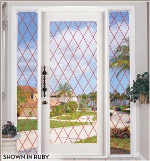 Orleans Leaded Glass See Through (Ruby Lead Lines   8 in x 78 in) 