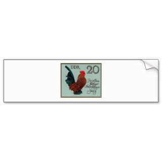 1979 Germany Bantam Rooster Postage Stamp Bumper Sticker