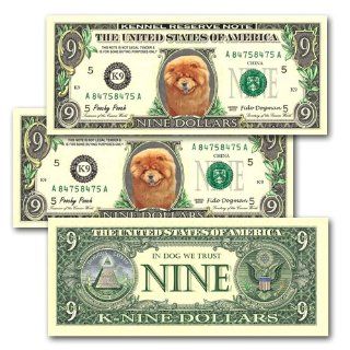 Pack of 3 Chow Chow Novelty Nine Dollar Bills  Other Products  
