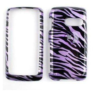 PURPLE/BLACK ZEBRA PRINT CELL PHONE CASE FOR LG RUMOR TOUCH LN510 Cell Phones & Accessories