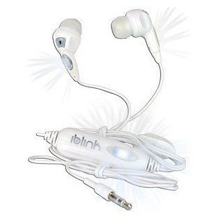 Iblink WLW1 Earbud Stereo Headphones w/3.5mm Jack & Sound Activated White LEDs (White) 