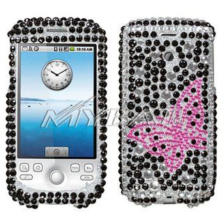 HTC myTouch 3G Vintage Butterfly Diamante Protector Cover Full Rhinestones/Diamond/Bling/Diva   Hard Case/Cover/Faceplate/Snap On/Housing Cell Phones & Accessories