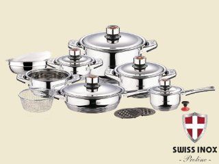 SWISS INOX 18 Pc Stainless Steel Cookware Set Fry Pots Pans Saucepan Casserole (INDUCTION COMPATIBLE) Pots And Pans Kitchen & Dining