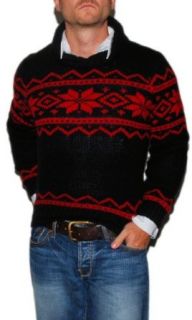 Polo Ralph Lauren Men Handknit Cashmere Snowflake Red Black Sweater Large $595 at  Mens Clothing store