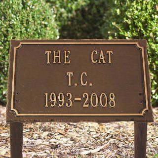 Slate Look Pet Memorial Marker 3 Lines   Black with Gold Letters   Improvements  Pet Memorial Products 