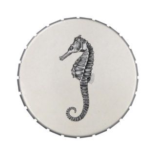 Vintage Sea Horse   Retro Seahorse Template Jelly Belly Candy Tins