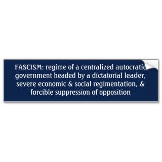 Fascism Definition Bumper Sticker