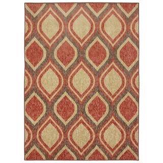 Modern Ogee Dusty Rose Rug (5' x 7') 5x8   6x9 Rugs