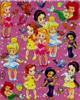 Baby Princess Belle Aurora Cinderella Snow White Jasmine Ariel Disney Sticker Sheet D019 