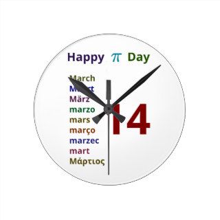 Happy Pi Day Wall Clocks