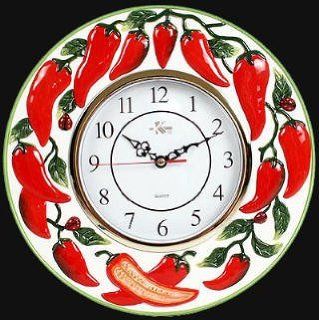 Chili Pepper Red Kitchen Wall Clock Chilli Home Decor  
