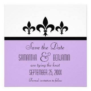 Swanky Fleur De Lis Save the Date Invite