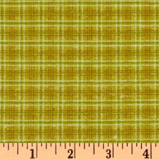 43'' Wide Fox Trails Flannel Plaid Lime Fabric By The Yard