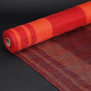 Deco Mesh Striped Design 21 Inch x 10 Yards, Red with Orange Health & Personal Care
