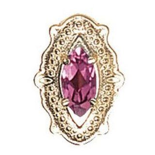 14 Karat Gold Pink Tourmaline Slide GS514 PT Charms Jewelry