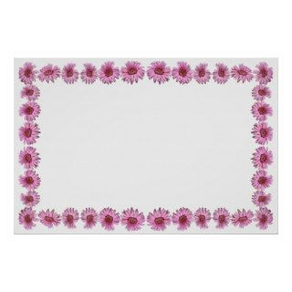 Pink Daisy Border with a Blank Field for Custom Te Poster