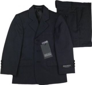 ARMANDO MARTILLO Boys Navy Pinstripe 3 Piece HUSKY Suit   605 PV5N   Navy, 8 Husky Clothing