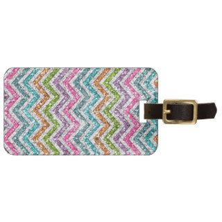 Cool awesome trendy bright colours chevron zigzag bag tags
