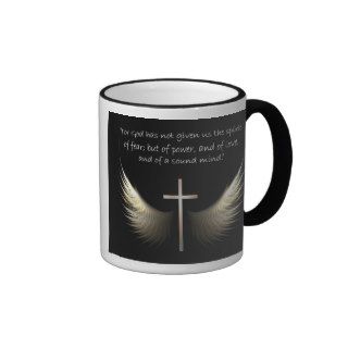 Holy Spirit Wings with Cross and Scripture Verse Coffee Mug