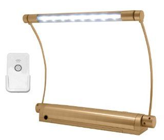 Rite Lite LPL606XLGRC Wireless 8 LED Picture Light w/ Remote Control, Brushed Gold Metal   Picture Frame Light  