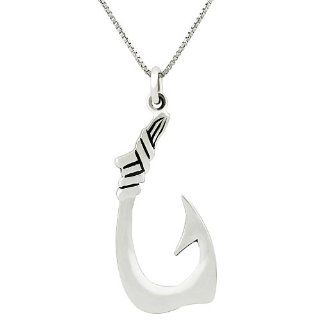Sterling Silver Fish Hook Necklace Jewelry